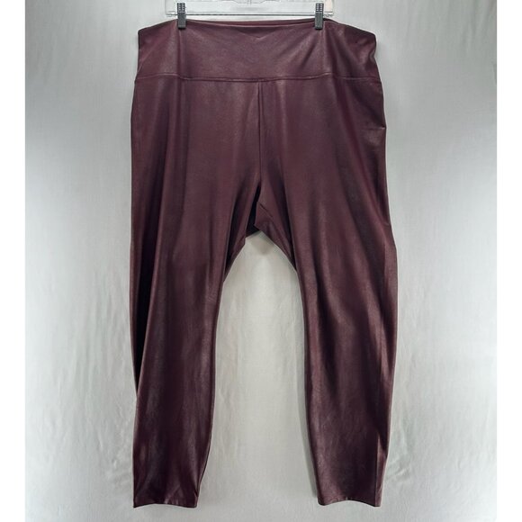 Simply Vera Vera Wang Pants - Simply Vera Vera Wang Faux Leather High Rise Leggings Size 2X Stretch Coated Red